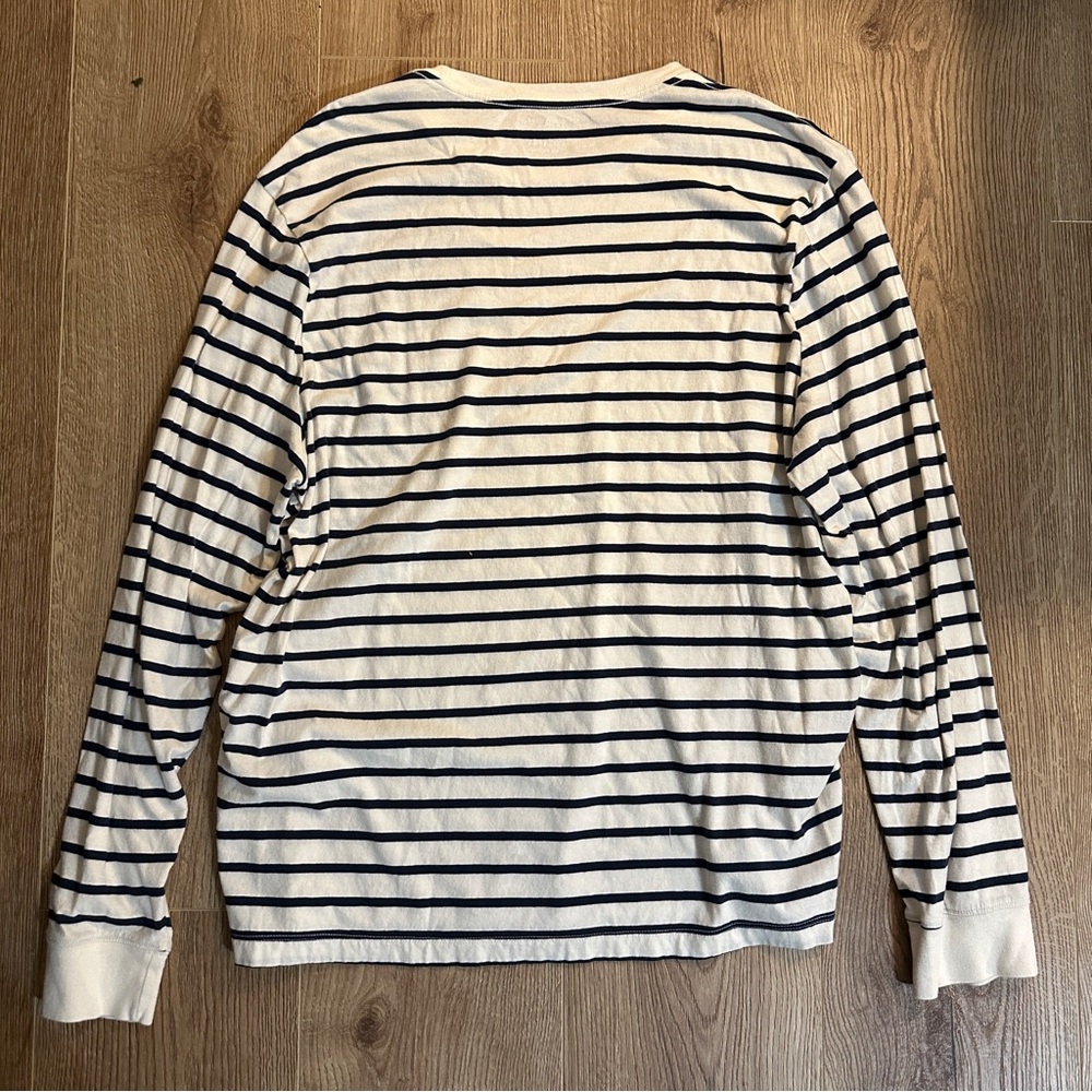 J. Crew Factory Men’s Striped Cotton Jersey Long Sleeve Crewneck Shirt Size XL - Picture 2 of 4
